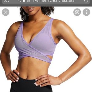 Nike Air Mesh Criss Cross sports bra purple size medium